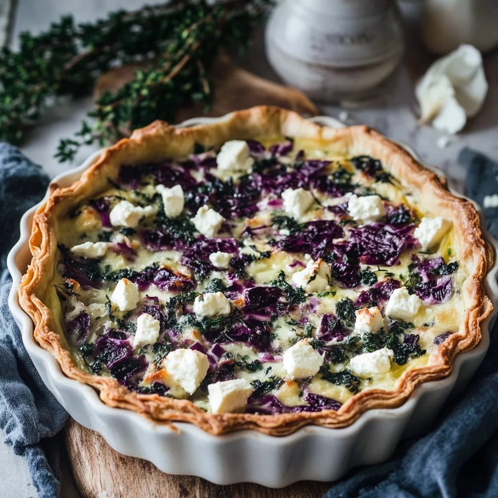 Rotkohlquiche mit Feta