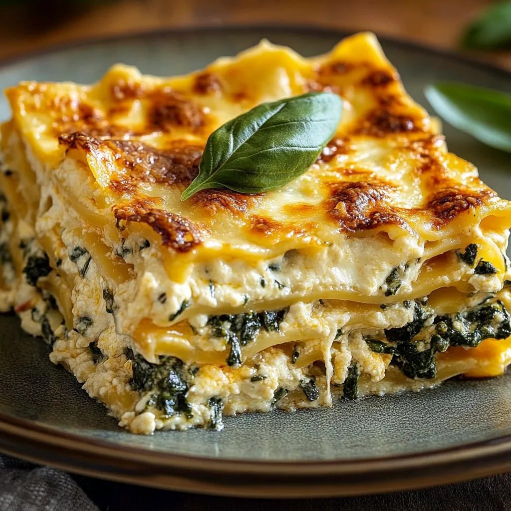 Kürbis Spinat Lasagne