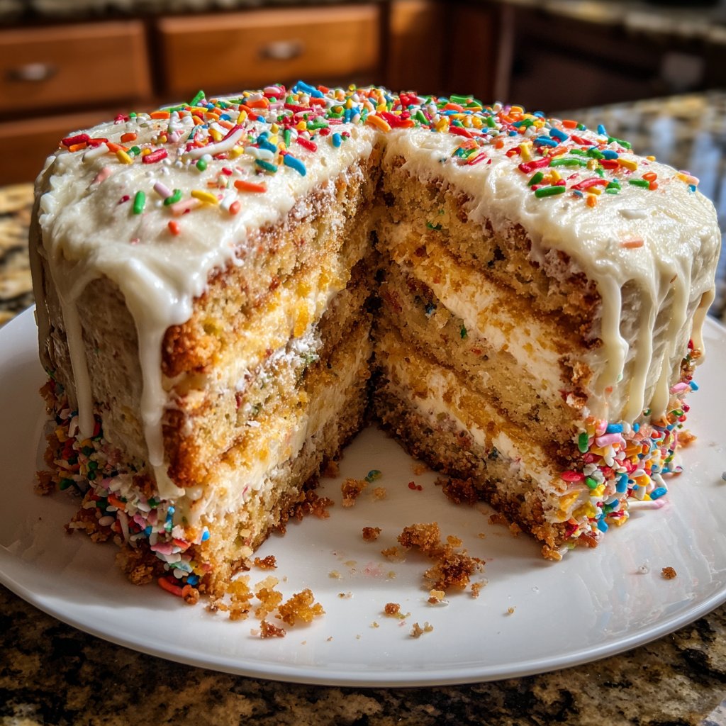 Geburtstagskuchen mit Streuseldecke
