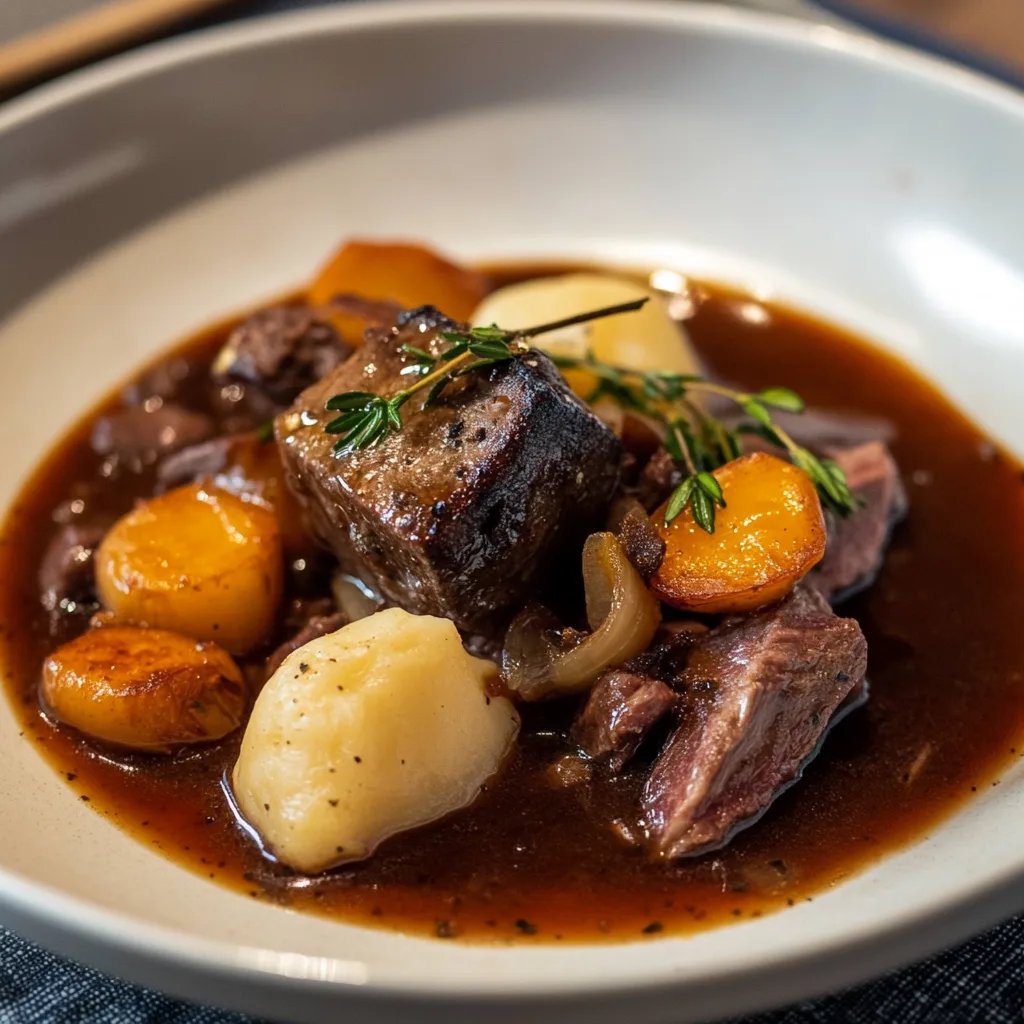 Rindfleisch-Gulasch mit Kartoffelpüree