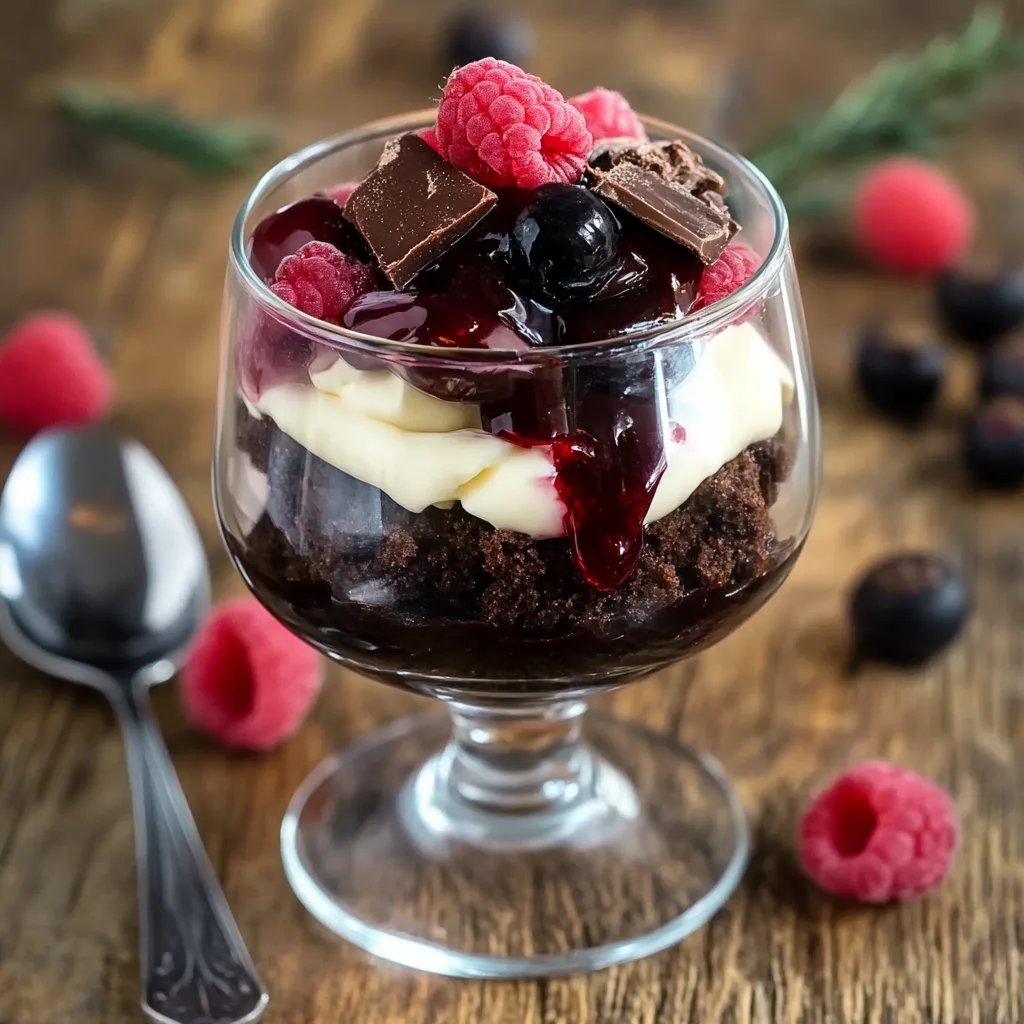 Schwarzwälder Kirsch Dessert im Glas