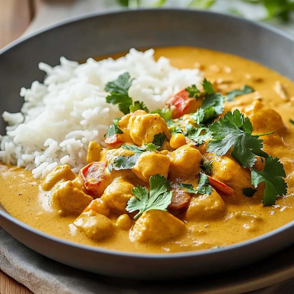 Cremiges Kokos-Curry mit geröstetem Blumenkohl und Kichererbsen