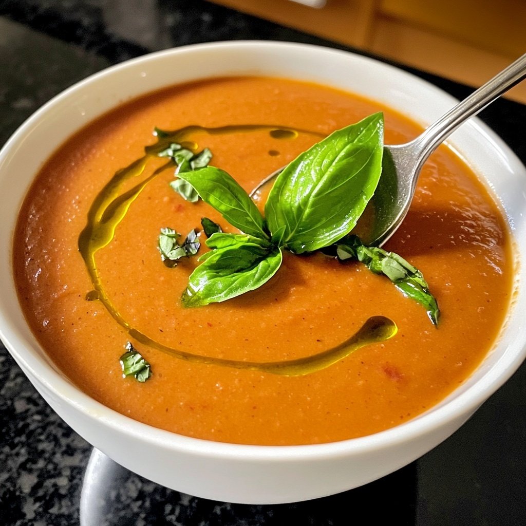 Tomatensuppe mit Basilikum