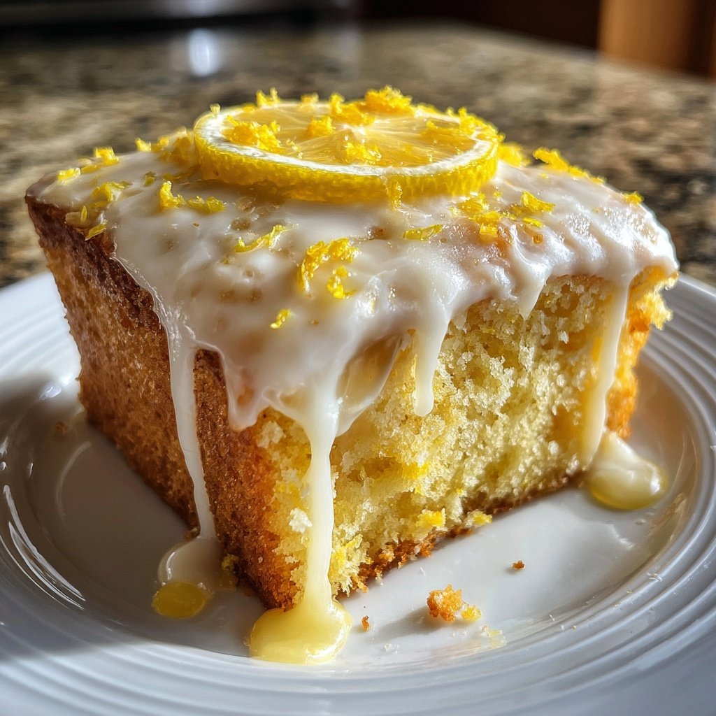 Zitronenkuchen mit Zitronenquark